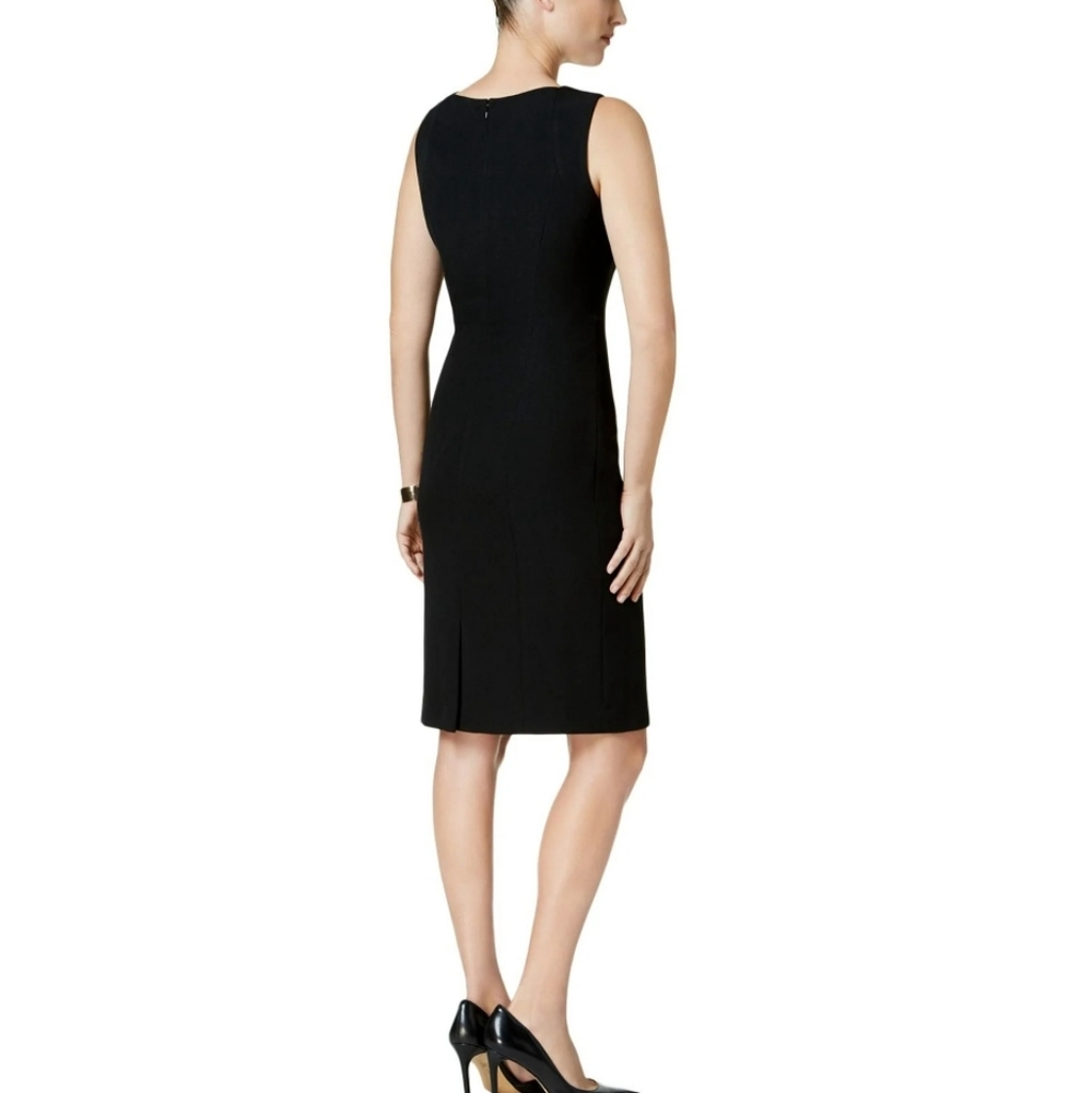 INC fully lined Black Sleeveless, scoop square neck dress. NWOT Size 6